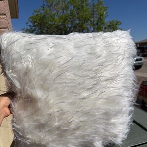 Luxurious White Faux Fur Pillow